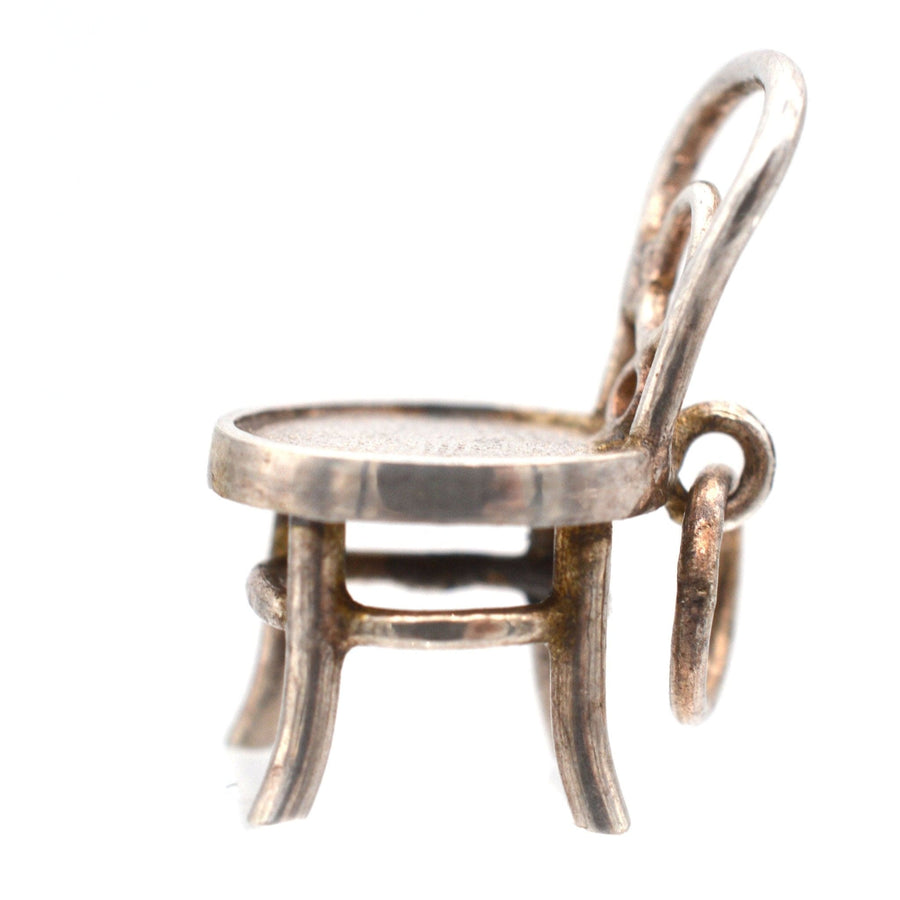 Art Deco Silver Bentwood "Thonet" French Bistro Chair Charm Pendant | Parkin and Gerrish | Antique & Vintage Jewellery