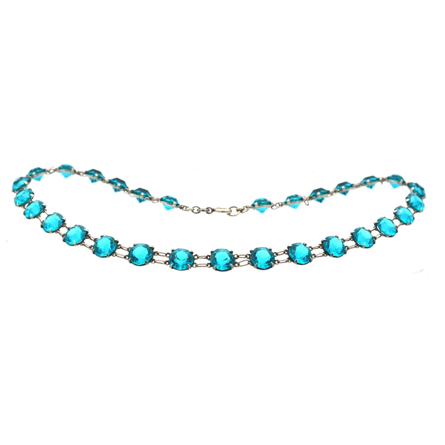 Art Deco Silver & Blue Paste Necklace | Parkin and Gerrish | Antique & Vintage Jewellery