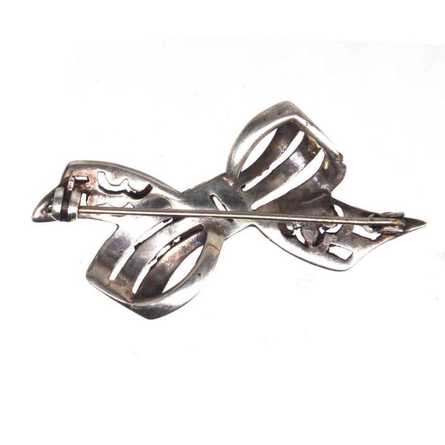 Art Deco Silver & Marcasite Bow Brooch | Parkin and Gerrish | Antique & Vintage Jewellery