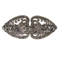 Art Deco Silver & Marcasite Double Clip Brooch | Parkin and Gerrish (UK)