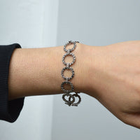 Art Deco Silver & Marcasite Round Circle Design Bracelet | Parkin and Gerrish (UK)