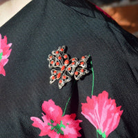 Art Deco Silver Marcasite & Synthetic Red Coral Butterfly Brooch / Pendant | Parkin and Gerrish (UK)