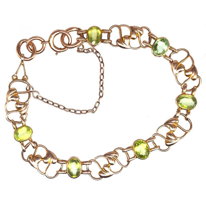 Art Nouveau 9ct Gold Peridot Bracelet