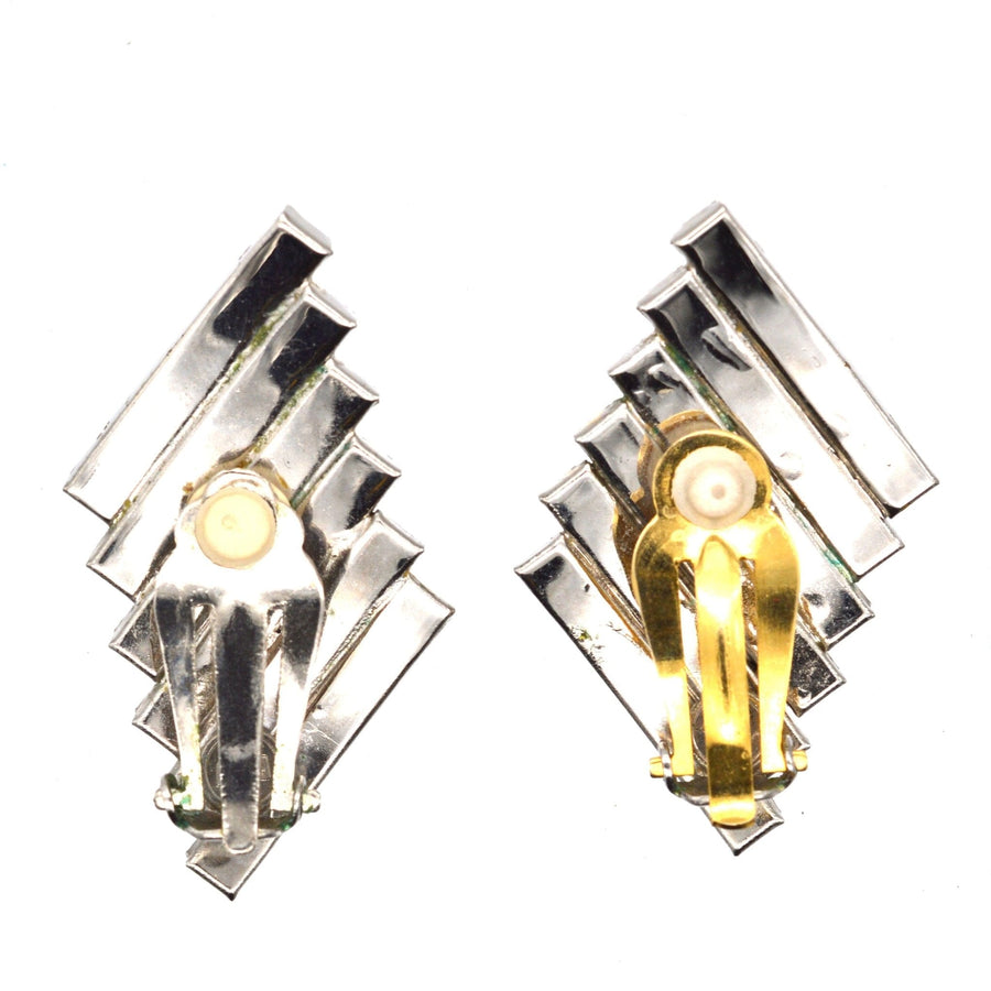 Butler and Wilson silver-tone 1980s Wide Crystal Diamante Earrings | Parkin and Gerrish | Antique & Vintage Jewellery