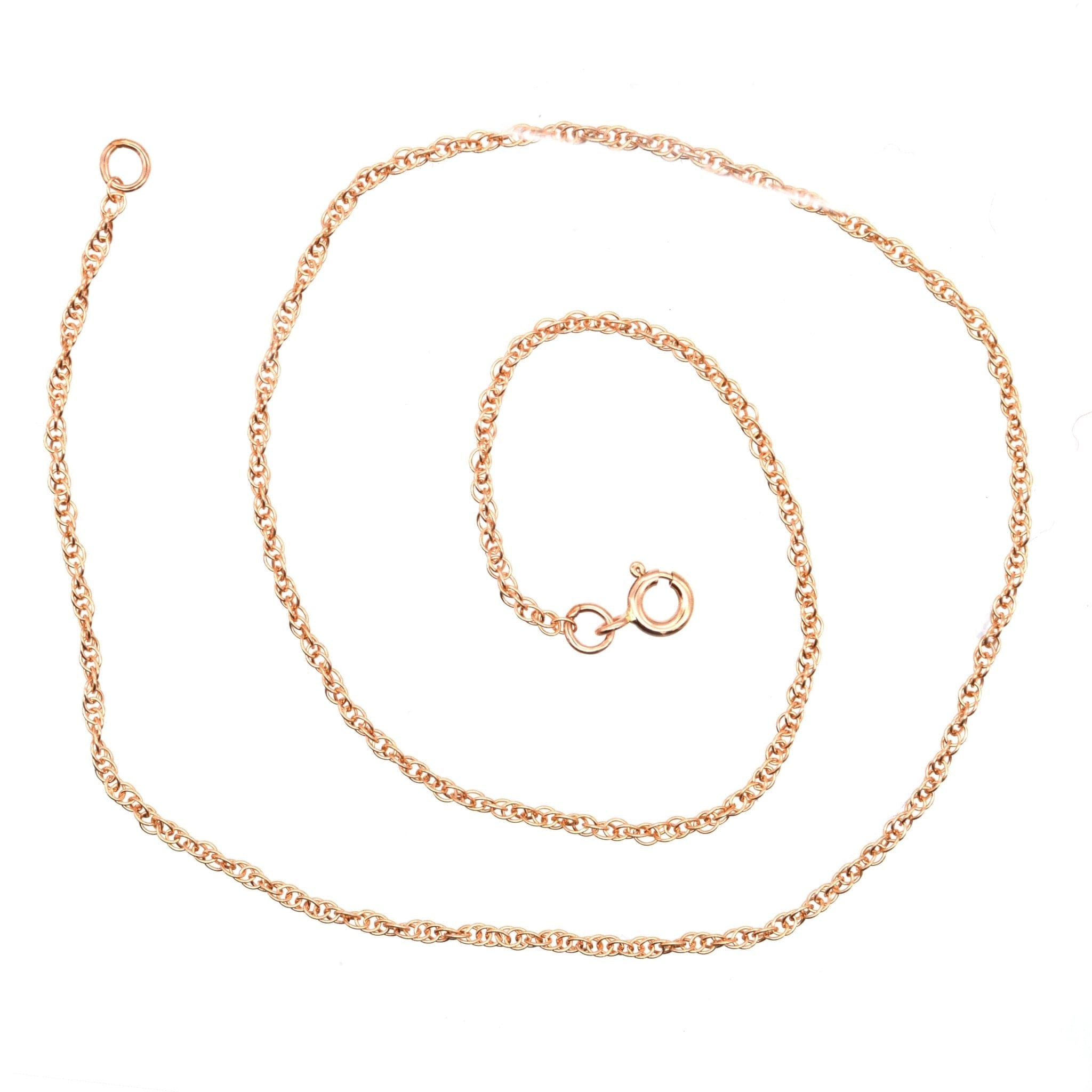 Contemporary 9ct Rose Gold Prince of Wales Rope Chain 16