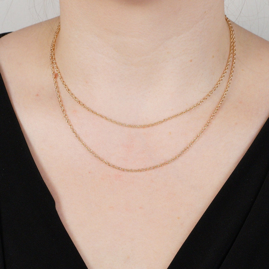 Contemporary 9ct Rose Gold Prince of Wales Rope Chain 16"/40cm | Parkin and Gerrish | Antique & Vintage Jewellery