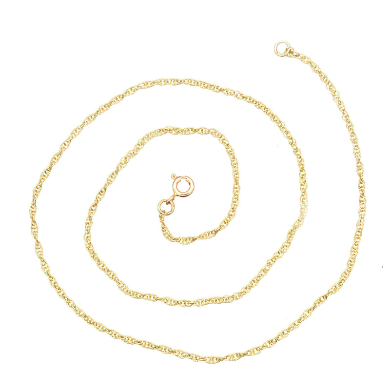 Chaîne torsadée contemporaine en or jaune 9 carats Prince de Galles 40 cm