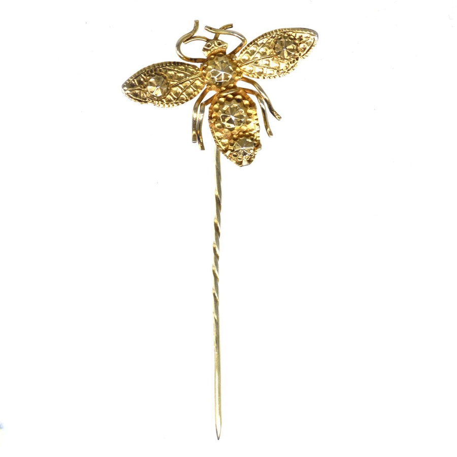 Early 19th Century Star Punch Silver Bee Tie Pin | Parkin and Gerrish | Antique & Vintage Jewellery