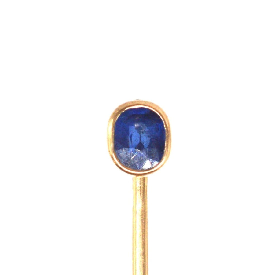 Early 20th Century Austro-Hungarian 14ct Gold Sapphire Tie Pin | Parkin and Gerrish | Antique & Vintage Jewellery