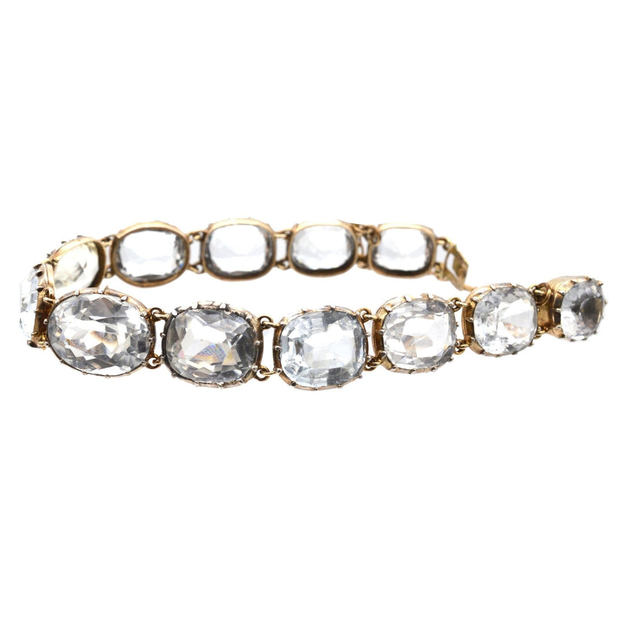 Early Victorian 15ct Gold Rock Crystal Collet Set Bracelet | Parkin and Gerrish | Antique & Vintage Jewellery