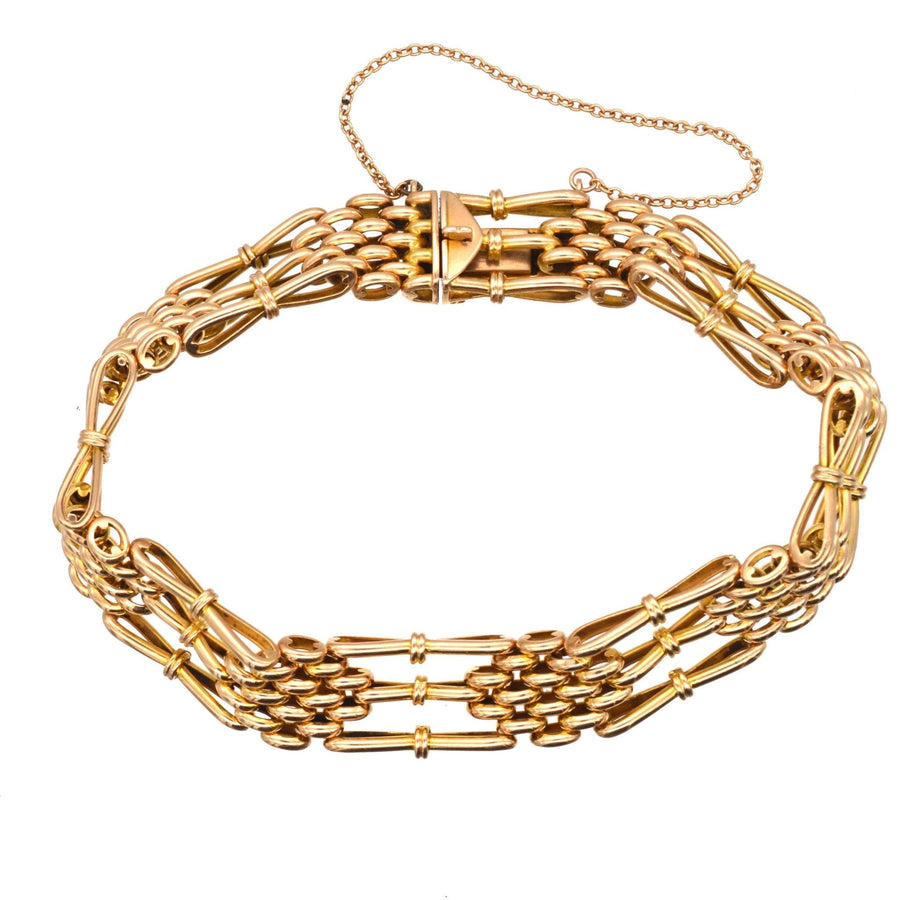 Edwardian 15ct Gold Gate Bracelet | Parkin and Gerrish | Antique & Vintage Jewellery