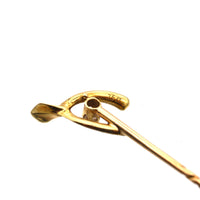 Edwardian 15ct Gold, Seed pearls & Diamond Wishbone Tie Pin | Parkin and Gerrish (UK)