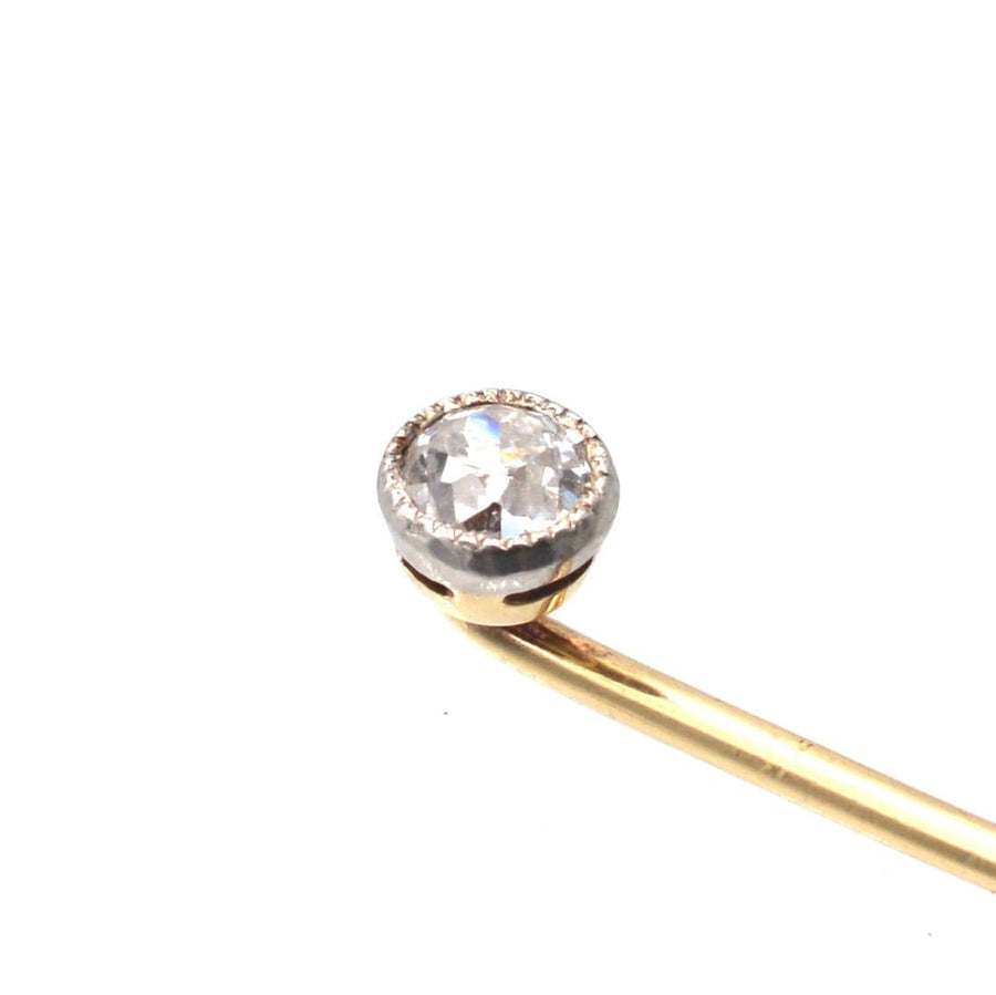 Edwardian 18ct Gold and Platinum, Single Diamond Tie Pin | Parkin and Gerrish | Antique & Vintage Jewellery