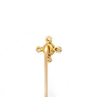 Edwardian 18ct Gold, Diamond & Natural Pearl Tie Pin | Parkin and Gerrish (UK)