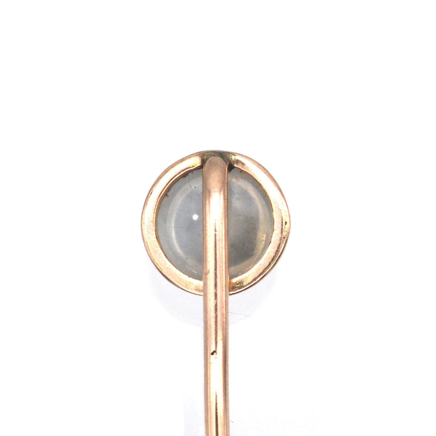 Edwardian 18ct Gold Tie Pin with a Moonstone | Parkin and Gerrish | Antique & Vintage Jewellery