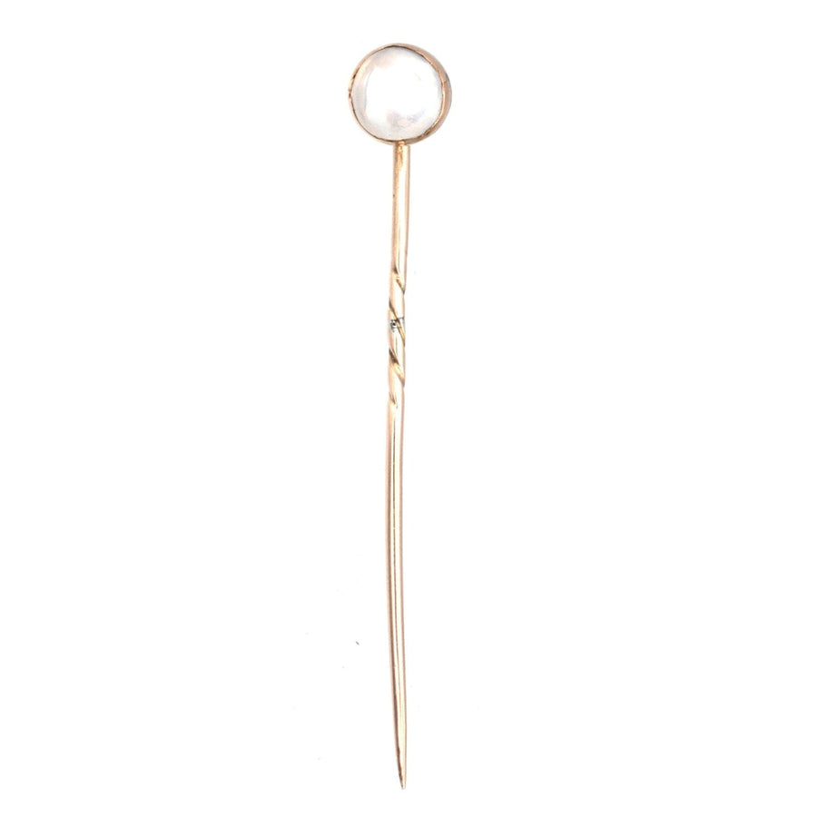 Edwardian 18ct Gold Tie Pin with a Moonstone | Parkin and Gerrish | Antique & Vintage Jewellery