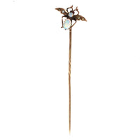 Edwardian 9ct Gold Bee (Insect Bug) Tie Pin with Opal, Seed Pearl and Garnet | Parkin and Gerrish (UK)