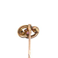 Edwardian 9ct Gold Lover's Knot with a Garnet Tie Pin | Parkin and Gerrish (UK)