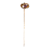 Edwardian 9ct Gold Lover's Knot with a Garnet Tie Pin | Parkin and Gerrish (UK)