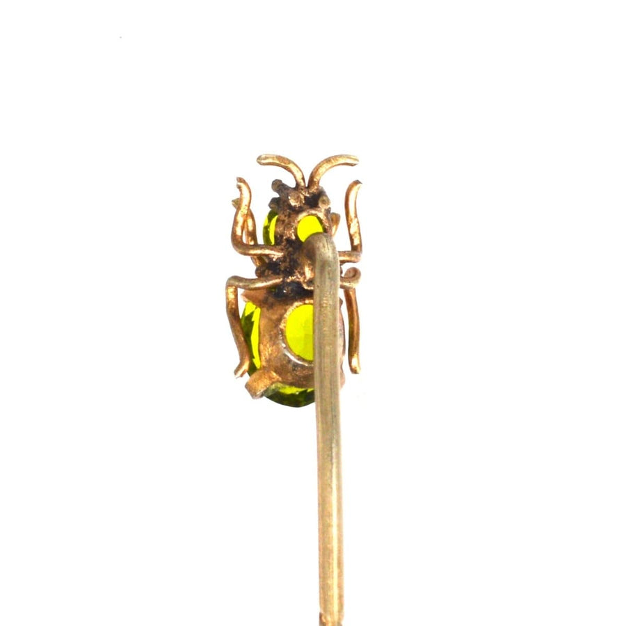 Edwardian 9ct Gold Peridot Bug Tie Pin | Parkin and Gerrish | Antique & Vintage Jewellery