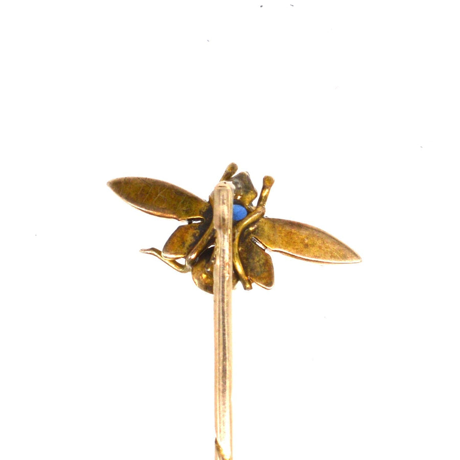 Edwardian 9ct Gold Sapphire and Natural Pearl Bee (Bug) Tie Pin | Parkin and Gerrish | Antique & Vintage Jewellery