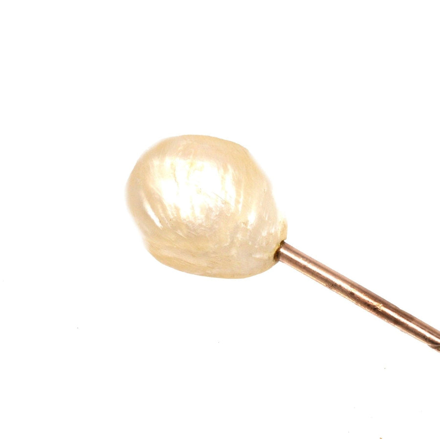 Edwardian Large Natural Baroque Pearl Tie Pin | Parkin and Gerrish | Antique & Vintage Jewellery