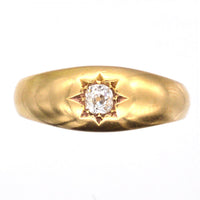 Edwardian 18ct Gold Old Mine Cut Diamond Gypsy Ring | Parkin and Gerrish (UK)