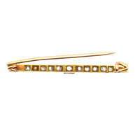 Edwardian Platinum & 15ct gold, Old Mine Cut Diamonds Bar Brooch | Parkin and Gerrish (UK)