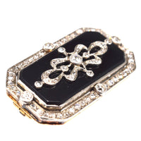 Edwardian Platinum and 15ct Gold, Onyx and Diamond Plaque Brooch | Parkin and Gerrish (UK)