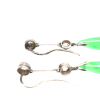 Edwardian Platinum, Certified Natural Jade and Diamond Earrings | Parkin and Gerrish (UK)