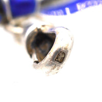 Edwardian Royal Blue Guilloché Enamel and Silver Bow Brooch with Dog Clip | Parkin and Gerrish (UK)