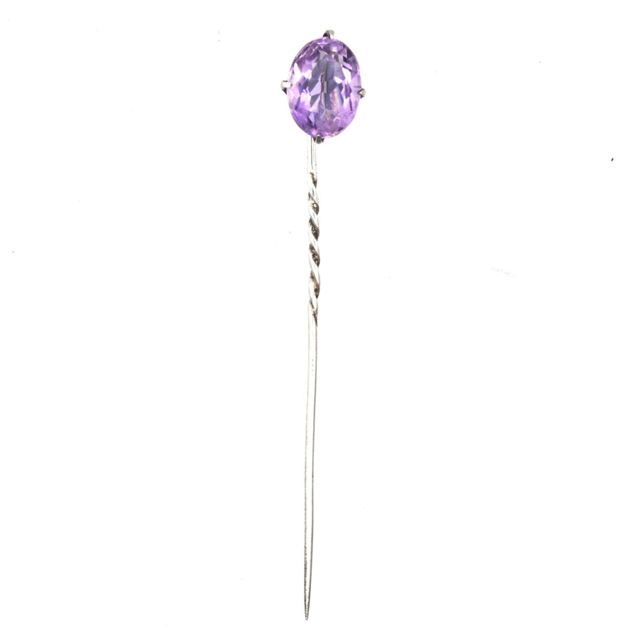 Edwardian Silver and Amethyst Tie Pin | Parkin and Gerrish | Antique & Vintage Jewellery