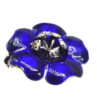 Edwardian Silver Blue Enamel and Paste Flower Brooch | Parkin and Gerrish (UK)