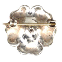 Edwardian Silver Blue Enamel and Paste Flower Brooch | Parkin and Gerrish (UK)