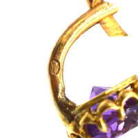 French 19th Century 18ct Gold, Amethyst & Natural Split Pearl Night & Day Earrings | Parkin and Gerrish (UK)