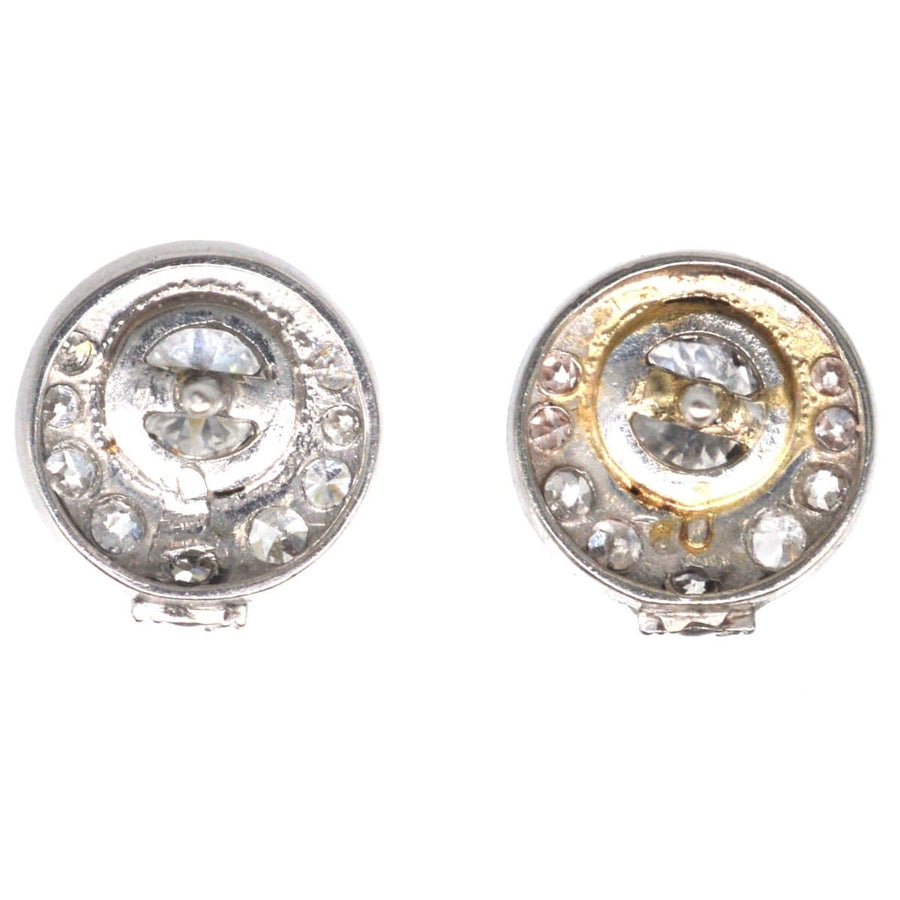 French Art Deco 18ct White Gold Diamond Cluster Stud Earrings | Parkin and Gerrish | Antique & Vintage Jewellery