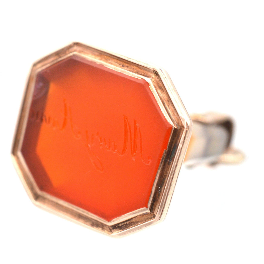 Georgian 9ct Gold Agate Seal Engraved with 'Mary Anne' | Parkin and Gerrish | Antique & Vintage Jewellery
