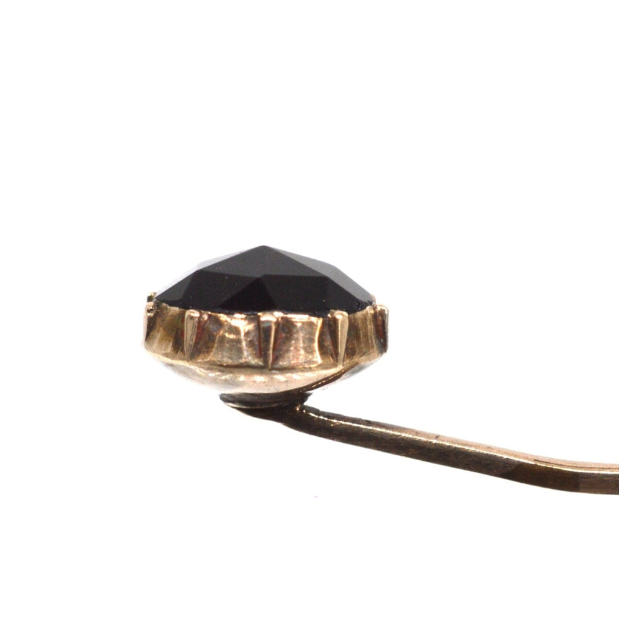 Georgian 9ct Gold Black Vauxhall Glass Tie Pin | Parkin and Gerrish | Antique & Vintage Jewellery