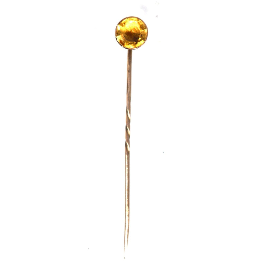 Georgian 9ct Gold Citrine Tie Pin | Parkin and Gerrish | Antique & Vintage Jewellery