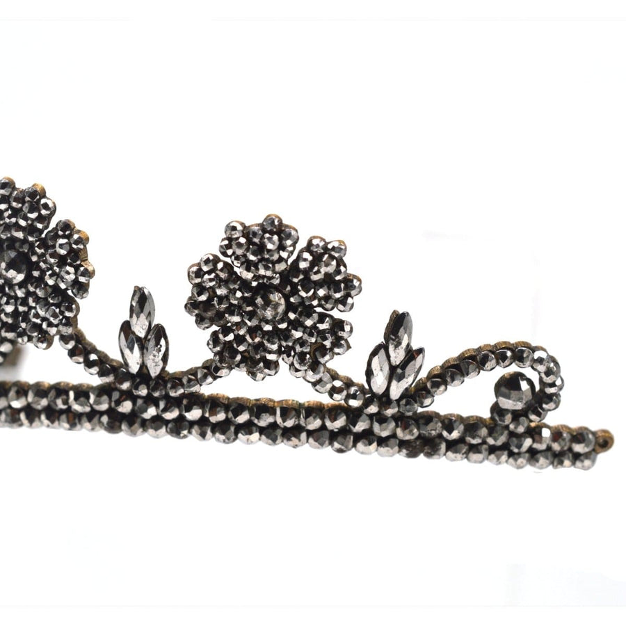 Georgian Cut Steel Tiara with Swags and Roses | Parkin and Gerrish | Antique & Vintage Jewellery