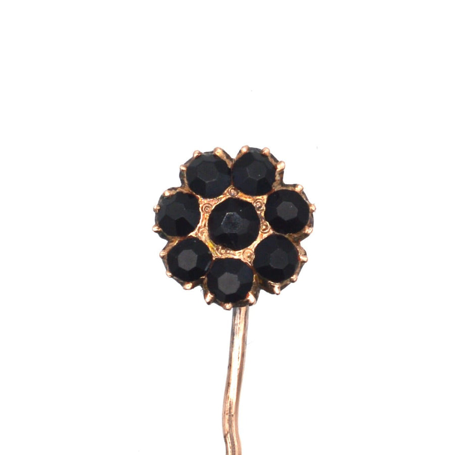 Georgian Regency 9ct Gold Black Vauxhall Glass Tie Pin | Parkin and Gerrish | Antique & Vintage Jewellery
