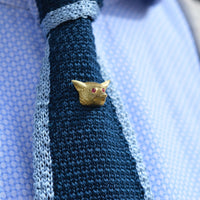 Large Edwardian 18ct Gold Hunting Fox Tie Pin with Red Eyes | Parkin and Gerrish (UK)