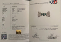 Large French Art Deco Platinum Diamond and Emerald Bow Brooch | Parkin and Gerrish (UK)