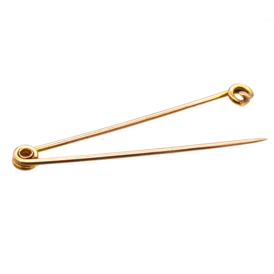 Large Victorian 9ct Gold Stock Pin /Saftey Pin Brooch | Parkin and Gerrish | Antique & Vintage Jewellery