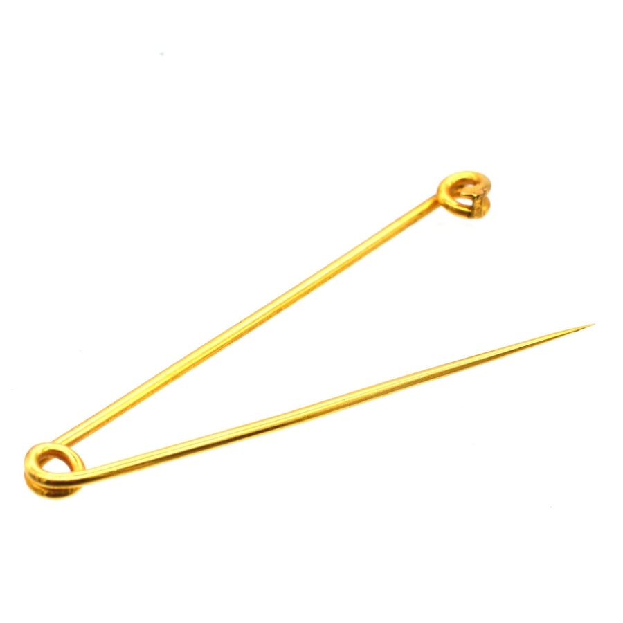 Large Victorian 9ct Gold Stock / Safety Pin Brooch | Parkin and Gerrish | Antique & Vintage Jewellery