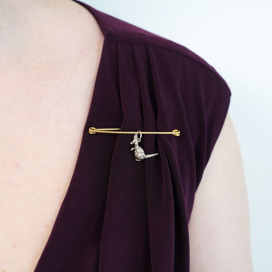 Large Victorian 9ct Gold Stock / Safety Pin Brooch | Parkin and Gerrish | Antique & Vintage Jewellery