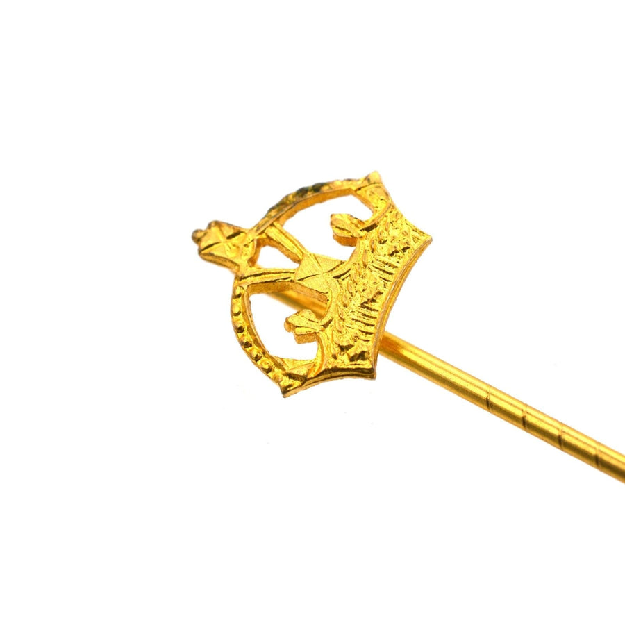Late 1930s Royal Imperial State Crown Tie Pin | Parkin and Gerrish | Antique & Vintage Jewellery