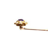 Late Victorian 15ct Gold, Amethyst and Diamond Cluster Tie Pin | Parkin and Gerrish (UK)
