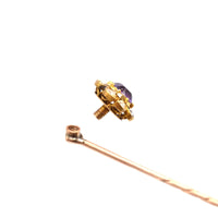 Late Victorian 15ct Gold, Amethyst and Diamond Cluster Tie Pin | Parkin and Gerrish (UK)