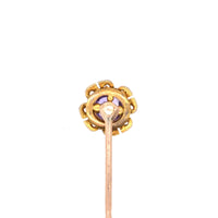 Late Victorian 15ct Gold, Amethyst and Diamond Cluster Tie Pin | Parkin and Gerrish (UK)